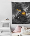Thunderous Steam Locomotive Tapestry Wall Art Decor 50x60 Inches for bedroom with vibrant vintage train design.