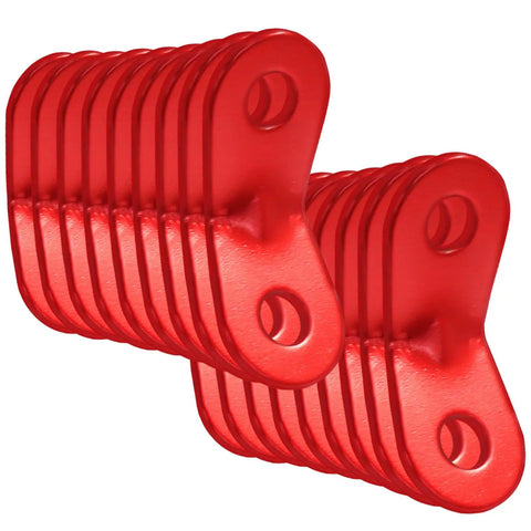 20 Pack Tent Tensioners And Guyline Cord Adjusters Aluminum Alloy Wind Rope Buckles For Secure Shelter Setup Red Camping Gear