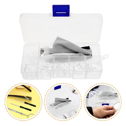 Eyeglass Repair Kit With 99 Screws And Nose Pad Set, Precision Screwdrivers For Glasses And Sunglasses, Anti Skid Nose Pads, Cleaning Cloth Included, DIY Eyewear Maintenance Kit For Quick On The Go Fixes