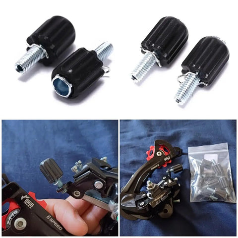 6 Pack Bike Derailleur Barrel Adjusters Replacement Shift Cable Downtube Index M5 Adjusting End Screws installation view