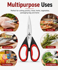 Three Pack 8.7 Inch Kitchen Scissors All Purpose Heavy Duty Shears With Sheath For Food Prep Meat Poultry Fish Veggies Seafood And More Tough As Nails Razor Sharp Multi Use Kitchen Tools For Home Camp And RV, stainless steel