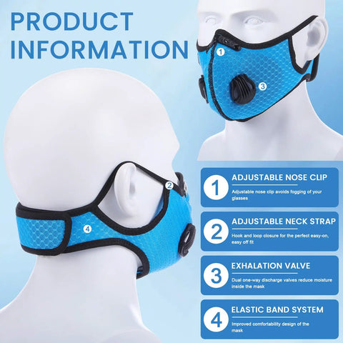 Pro Grade Six Pack Breathable Dust Mask With Adjustable Straps And 24 Activated Carbon Filters For Woodworking Side View
