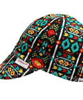 Reversible Welding Cap With Aztec Print On One Side And Solid Color On The Other 6 Panel 100 Percent Cotton Work Hat For Welders Gear