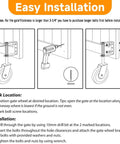 Installation guide for Beefed Up Heavy Duty Gate Wheel With Spring Loaded 4.3 Inch Gate Caster For Outdoor Fences And Farm Gates.