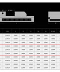 Heavy Duty Manual Machine Vise Brings No Nonsense Grip To Lathes And CNC with dimension details in a technical spec table.