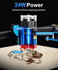 TTS-55 Pro Laser Engraver 5.5W DIY Laser Cutter With Air Assist engraving intricate design on wood with 0.08mm precision.
