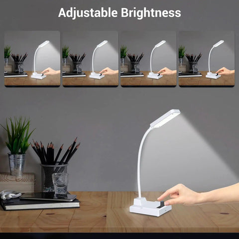 DIY Soldering Practice Kit To Build Your Own LED Desk Lamp, Rechargeable Gooseneck Light With Adjustable Brightness shown.