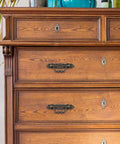 Antique Zinc Alloy Cabinet Handles Set on vintage wooden dresser, easy to install drawer pulls, decorative knobs for furniture