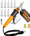 30W Hot Knife Foam Cutter Set With 10 Carbon Steel Blades And Wood Burning Tip Fast Healing Plastic Cutting Tool For Diy Crafts, showcasing the cutter and blades.