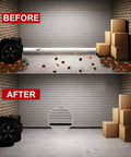 Garage before and after using Universal Garage Door Seal Bottom Rubber Strip With Nails Heavy Duty Weatherproofing And Weather Stripping For Garages Keeps Leaves Dirt Cold Air Rain Snow Out Durable Fit That Blocks Drafts And Moisture