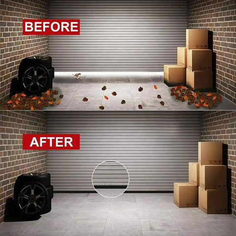 Garage before and after using Universal Garage Door Seal Bottom Rubber Strip With Nails Heavy Duty Weatherproofing And Weather Stripping For Garages Keeps Leaves Dirt Cold Air Rain Snow Out Durable Fit That Blocks Drafts And Moisture
