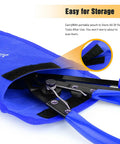 Three Piece Auto Trim Removal Tool Set No Scratch Pry Tools with Handy Storage Bag showing tools and Velcro closure