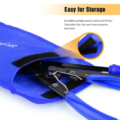 Three Piece Auto Trim Removal Tool Set No Scratch Pry Tools with Handy Storage Bag showing tools and Velcro closure
