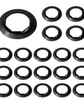 Locking push-on washers, front view; black phosphate-coated with oil, 5/8-in diameter, 20 pcs