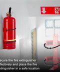 Heavy Duty Fire Extinguisher Replacement Straps 4 Pack, Black Rubber Quick Release Straps For Wall Mount Brackets, installed view