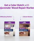 Exact Match Wood Furniture And Floor Repair Markers, 6 Count Brown Markers for scratches on wood surfaces, product packaging