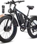 6000W Peak Dual Motor Fat Tire Electric Bike For Adults With 52V 32Ah Battery Top Speed 40 to 45 MPH 100 Mile Range 26 Inch Fat Tires