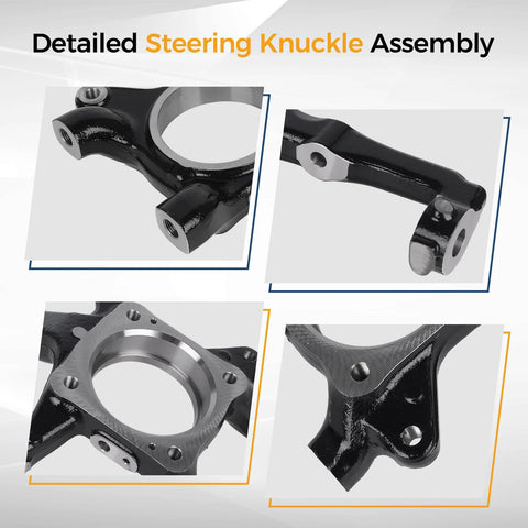 Front Left Steering Knuckle Assembly With Wheel Hub Bearing For 2005 To 2023 Toyota Tacoma Driver Side Replacement 698149