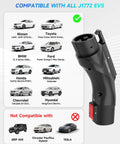 Portable Tesla To J1772 EV Charging Adapter With 60 Amp Output And Rugged Ip65 Weatherproofing Featuring A Secure Safety Lock for J1772 EVs.