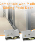 Two Pack 0C5Y00P0 Patio Door Rollers Replacement for Sliding Patio Doors, shown with compatible P-Ella door