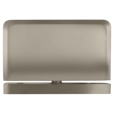 Senior Prima 01 Series Satin Nickel Top Or Bottom Mount Glass Hinge For Half Inch Thick Tempered Glass Panels, Beefy Heavy-Duty Shower Door Hardware, Smooth Operation And Clean Finish. satin nickel glass hinge for 1/2 inch shower door