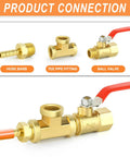 Brass Tee Fitting Kit Three Way One Quarter Inch NPT Female Pipe Connectors Five Piece Set Forged Brass Plumbing Fittings