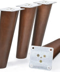 Angled 8 Inch Slanted Wood Furniture Legs Set Of 4 For Ottomans Benches And Coffee Tables In Walnut Finish Mid Century Modern Style DIY Friendly Easy Install With Hardware Included Super Sturdy Solid Wood Upgrade