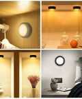 Puck Lights With Remote Control LED Under Cabinet Lighting Battery Operated Dimmable Closet Lights Stick On 6 Pack Easy Wireless Install