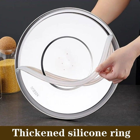 Thickened silicone ring for Heavyweight 304 Stainless Steel Food Storage Containers With Airtight Lids, ensuring freshness and sealing.