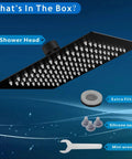 Epic High Pressure Rain Shower Head 10 Inch Black Made From 304 Stainless Steel With Air In Technology and accessories
