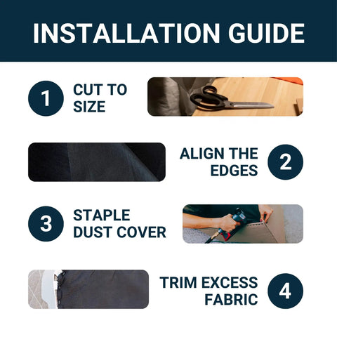 Installation guide for Upgrade Your Setup With This Queen Box Spring Dust Cover And Mattress Foundation Protector Skirt 60 By 80 Heavy Duty Cambric Fabric.