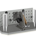 Belt Grinder Knife Jig 7.75 Inch Sharpening Locator with adjustable 85-115 degree angle, aluminum dual handles, and locking knob.