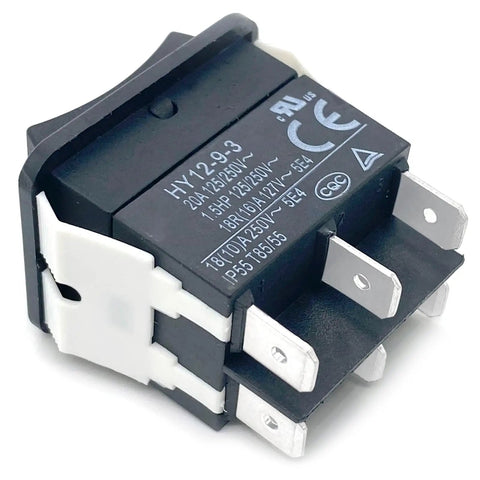 Beefy Rocker Switch 6 Pin DPDT ON Off On Momentary 20A 125 or 250V IP55 Waterproof High Power for industrial use