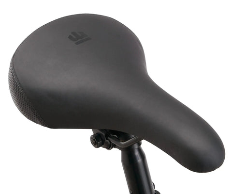 Close-up of saddle on Grafton 26 Inch Mountain Bike For Adults With 21 Speed Aluminum Hardtail Frame Suspension Fork Knobby Tires.