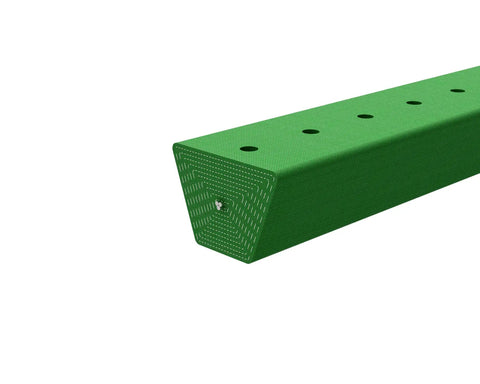 Adjustable V Belt With Flexible Connector For Easy Install And Length Tuning Open Ended To Endless Belt Size A One Half Inch Wide Five Foot Long Fits Various Center Distances Durable Pulley Drive, green color, close-up view