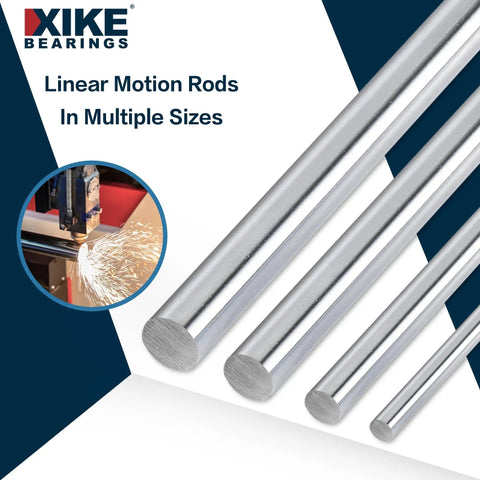 Built Tough 8mm X 300mm Hardened Chrome Cylinder Rod Precision Ground Linear Motion Guide Bar With Tight H8 Tolerance And Glass Smooth Finish For Heavy Duty Machine Shops And Custom Fabrication Two Pack displayed with other sizes.