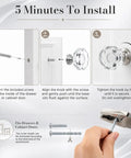 Installation instructions for 30 Pack Sparkling Clear Glass Cabinet Knobs 1 1/4 Inch Silver Polygon Drawer Pulls.