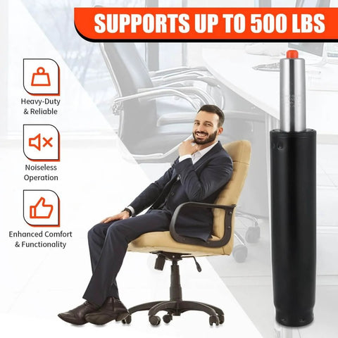 Heavy Duty Gas Lift Cylinder Replacement For Office And Gaming Chairs, 5.5 Inch Long Stroke, Adjustable Height From 10.5 To 16 Inches