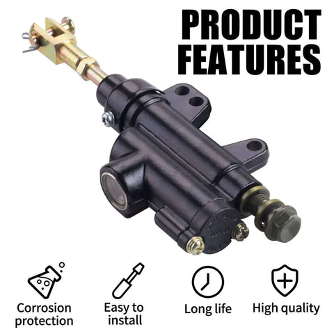 Rear Hydraulic Brake Master Cylinder 10mm For 50cc To 125cc ATVs And Dirt Bikes Beefed Up Braking With Tight Caliper Control Fits Taotao Roketa BMS Coolster Chinese ATVs Banjo Bolt 10mm Black Finish product features and design