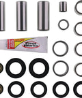 Rear Suspension Linkage Rebuild Kit For KLX250R 1994-1996, KLX250S 2006-2019, KLX250SF 2009-2010, KLX300R 1997-2007 To Restore Smooth Handling And Peak Performance On Dirt Bikes. Pivot Works bearing and seal kit parts
