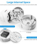 Waterproof Security Camera Junction Box Kit 8 Pack ABS Plastic Wall Mount Brackets for CCTV Cameras with internal views and wiring