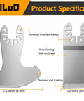 LEILUO 6pc diamond oscillating tool blades kit for grout removal; universal interface blades with diamond grit coating.