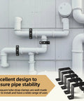 2x2 Square Tube Strap Clamp U Shaped Metal Bracket Black Powder Coated Square Pipe Clamp installation on water pipes