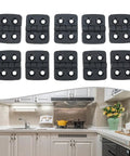 10 black 30x40mm small plastic butt hinges with door bearing for cabinets or mini doors, shown with pre-drilled countersunk holes.