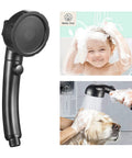 Drill Free High Pressure Handheld Shower Head With On Off Pause Switch Three Spray Modes Water Saving Shower Head Detachable Pet Shower Kit Includes Hose And Bracket with baby and pet usage