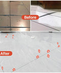 Before and after images using Hexagon Tile Spacers Set 100 Pcs 1 To 5 Mm Six Sizes In One Large 6.7 Cm Reusable Plastic Tile Leveling Shims