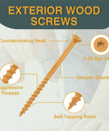 Top Shelf Size 10 By 3-1/2 Inch Deck Screws 330 Count T25 Star Drive Wood Screws With Bite Grip Threads and Premium Yellow Rust Shield Coating ideal for heavy-duty fencing.