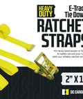 Heavy Duty E Track Ratchet Straps 2 Inch By 12 Foot 4 Pack Yellow Cargo Tie Downs With E Track Fittings product packaging
