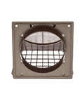 Front view of Brown Plastic Dryer Vent Hood With Removable Screen And Damper Keeps Out Weather And Debris UV Inhibitor For Extra Durability