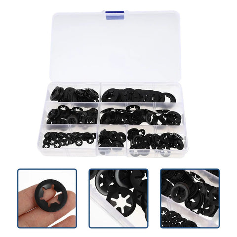 280 Pc Internal Tooth Lock Washers Set With Serrated Push On Locking Washers in compartment box